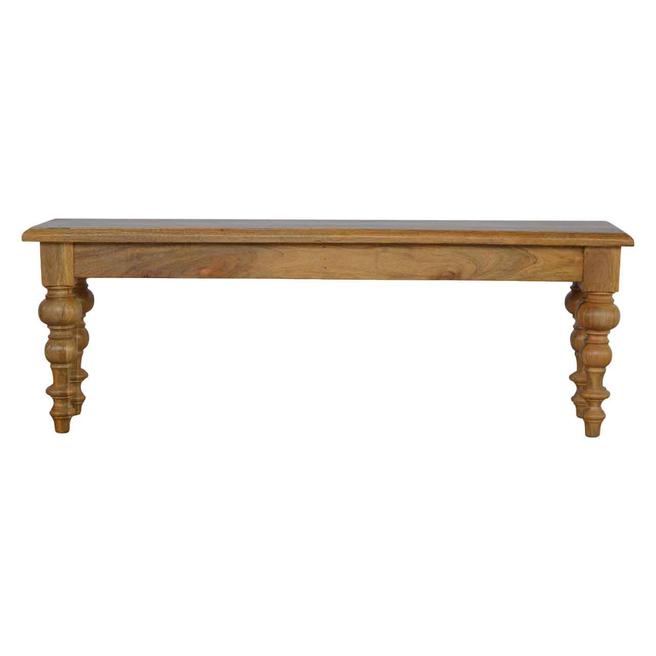 Artisan - Solid Bench with Turned Feet in Oak-Ish, Wood
