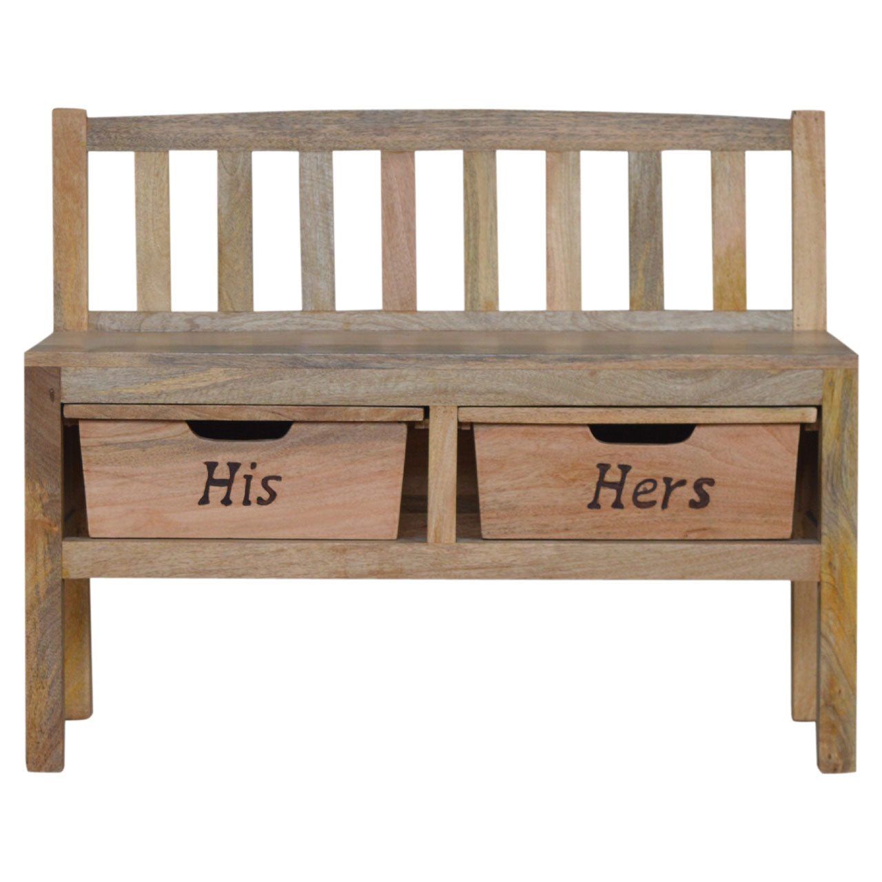 Artisan - His & Hers Carved Storage Bench