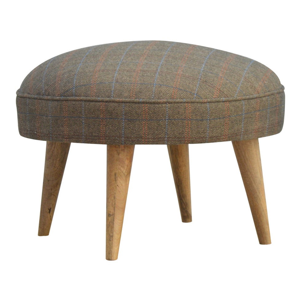 Artisan - Multi Nordic Style Footstool in Oak-Ish, Tweed