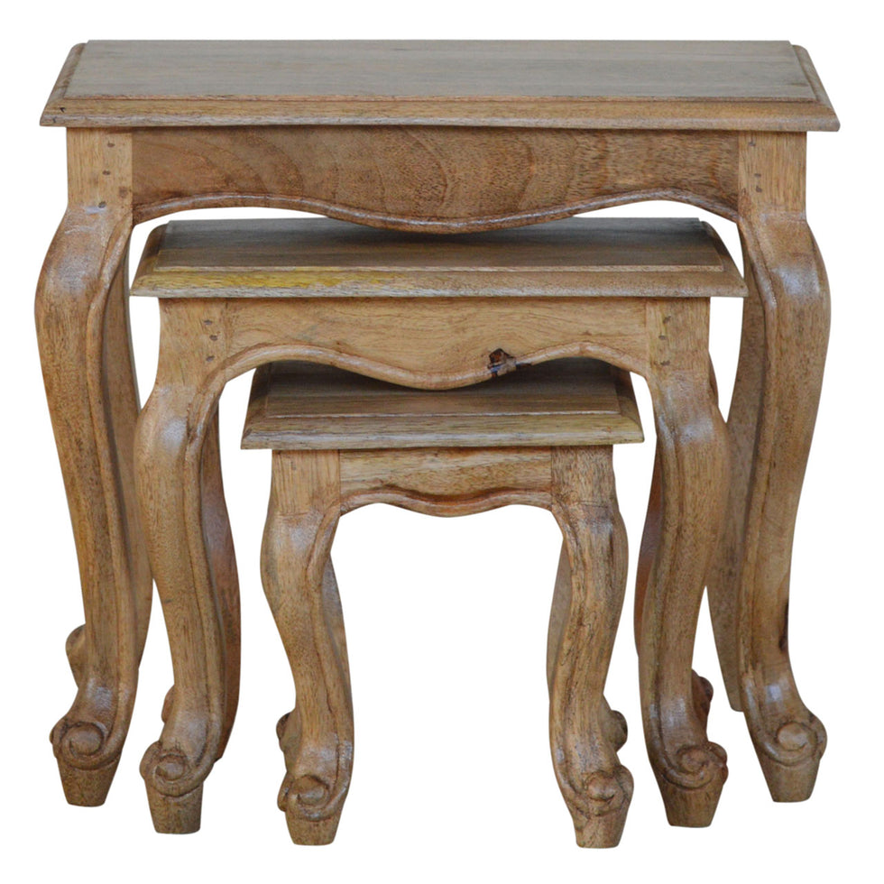 Artisan - French Style Nesting Stools in Oak-Ish