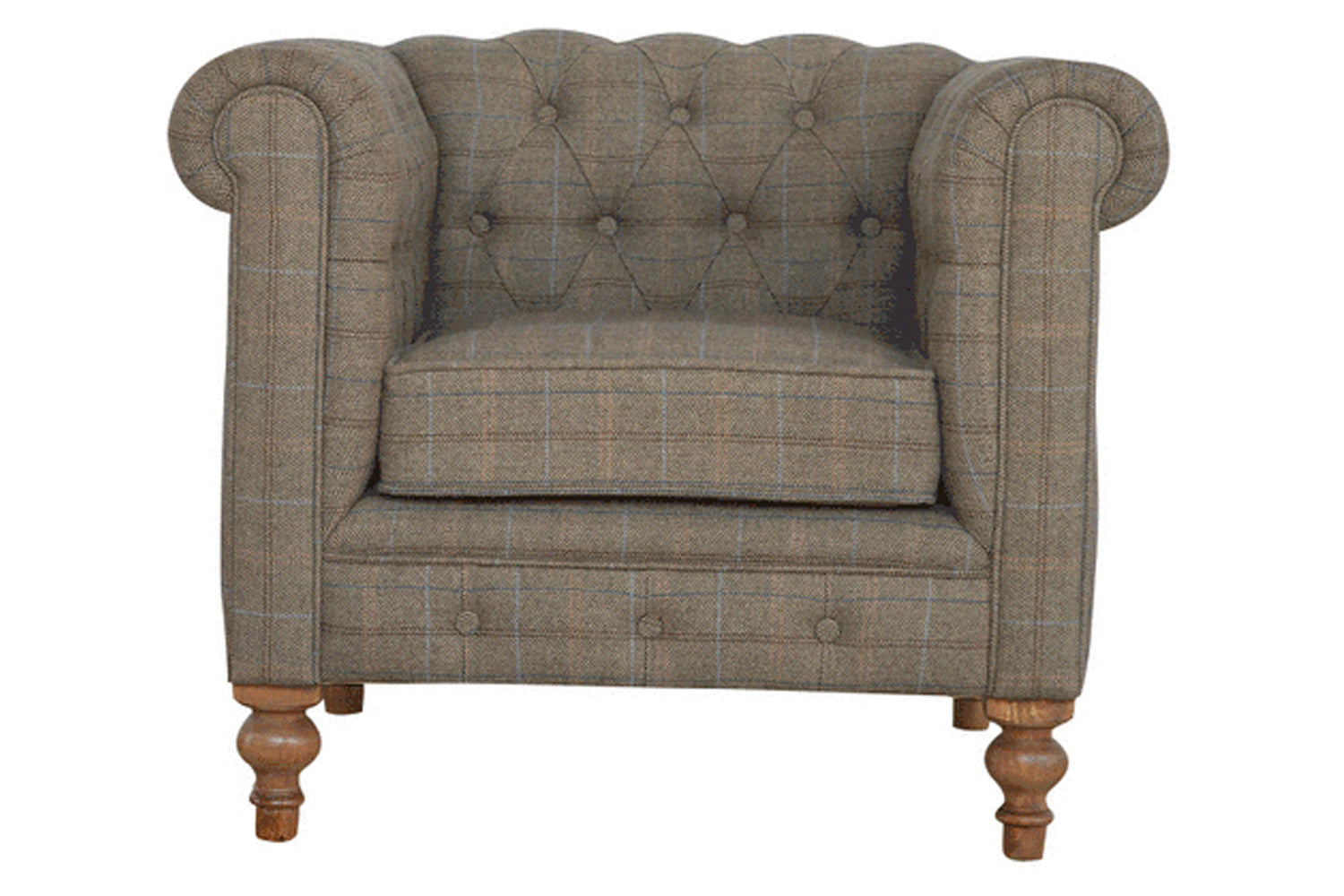 Artisan - Chesterfield Armchair in Multi Tweed