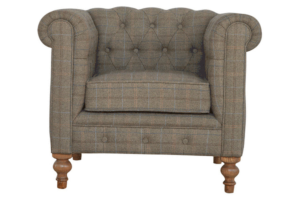 Artisan - Chesterfield Armchair in Multi Tweed