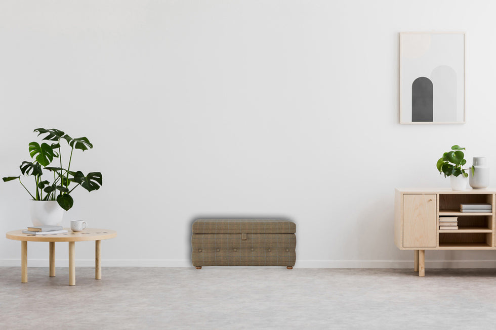 Artisan - Multi Tweed Deep Button Footstool