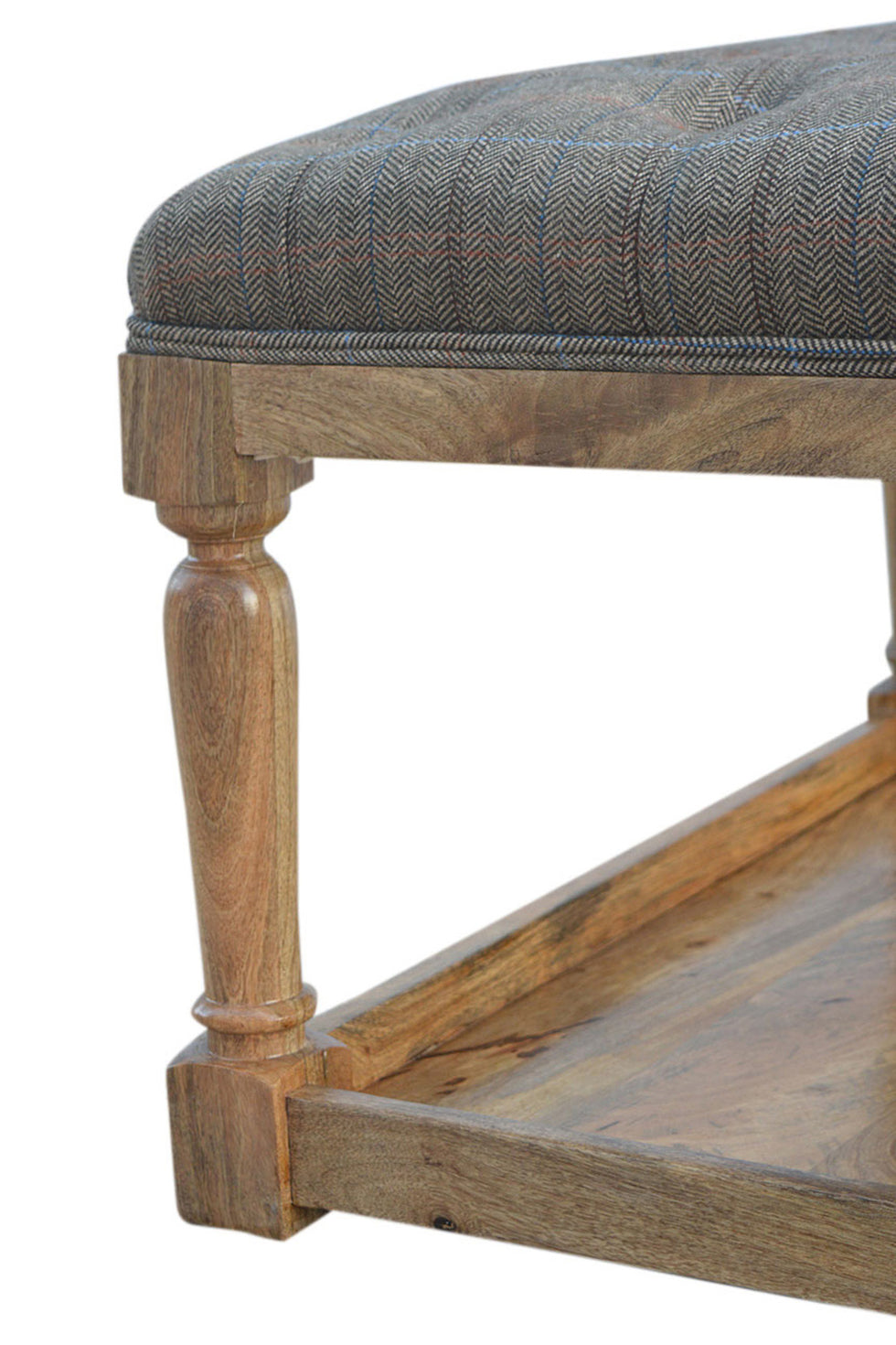 Artisan - Multi Tweed Footstool with Shelf