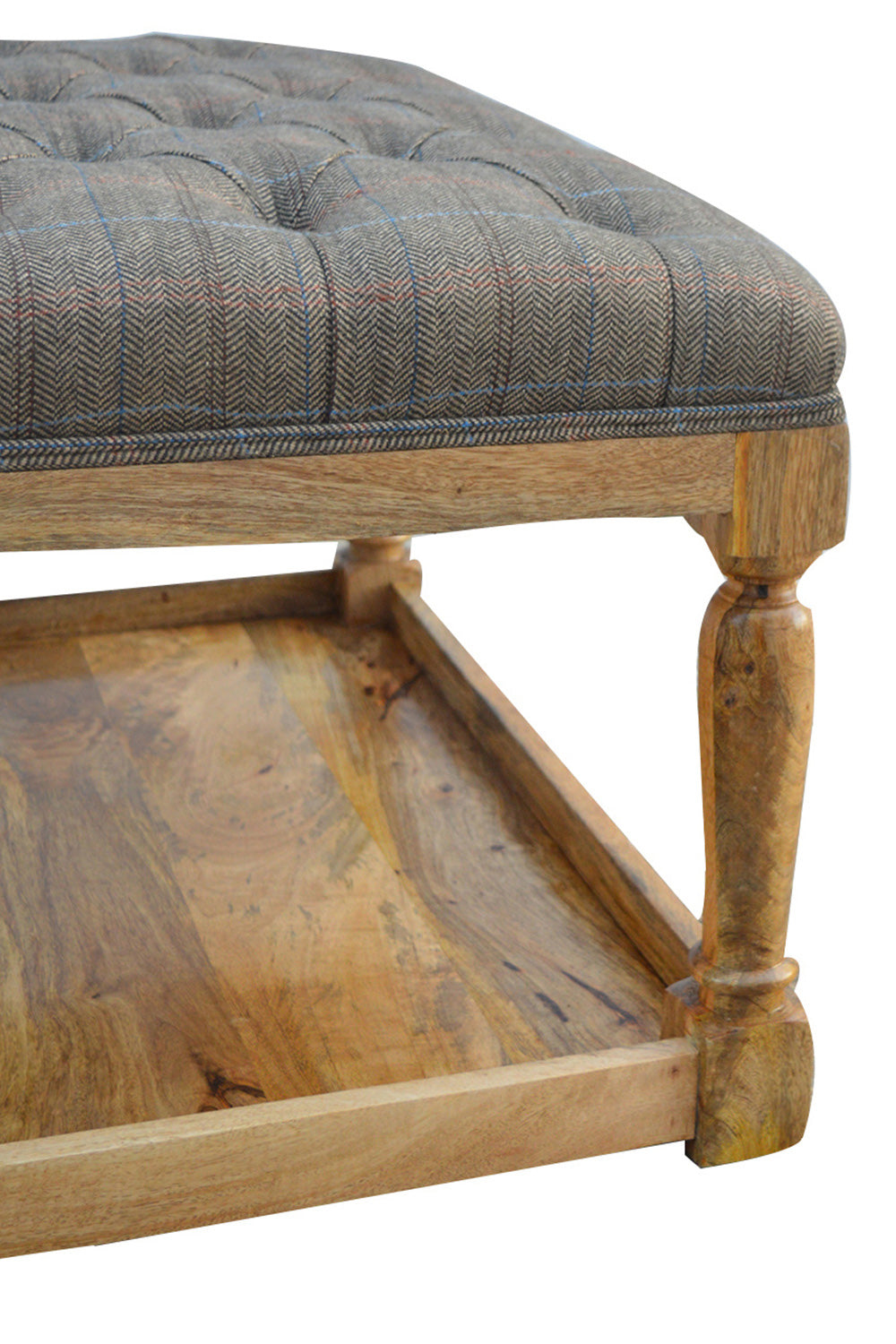 Artisan - Multi Tweed Footstool with Shelf
