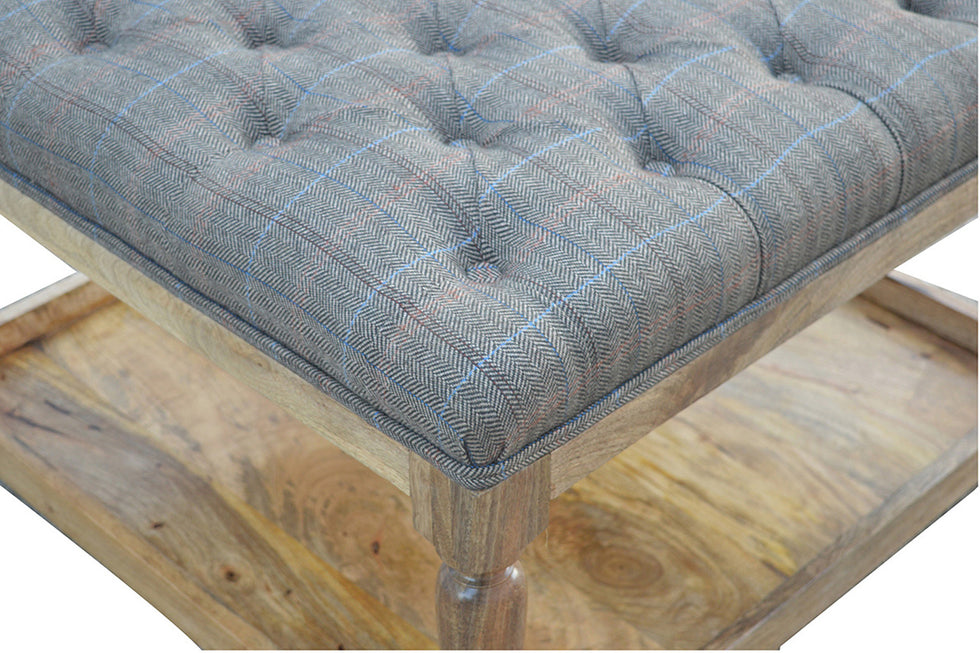 Artisan - Multi Tweed Footstool with Shelf