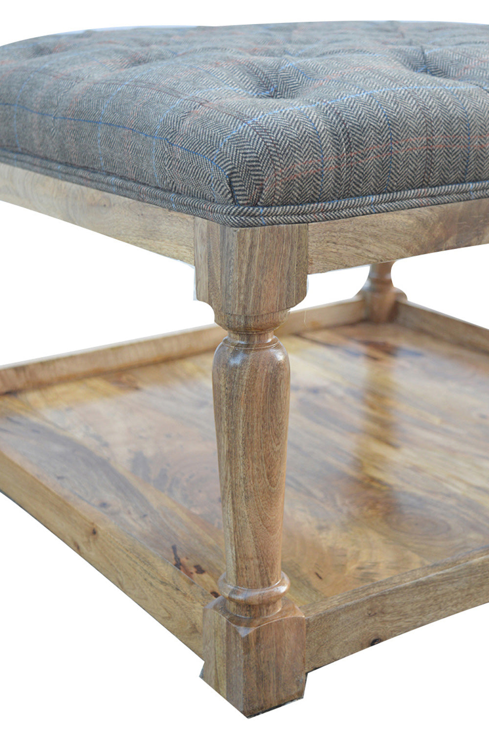 Artisan - Multi Tweed Footstool with Shelf