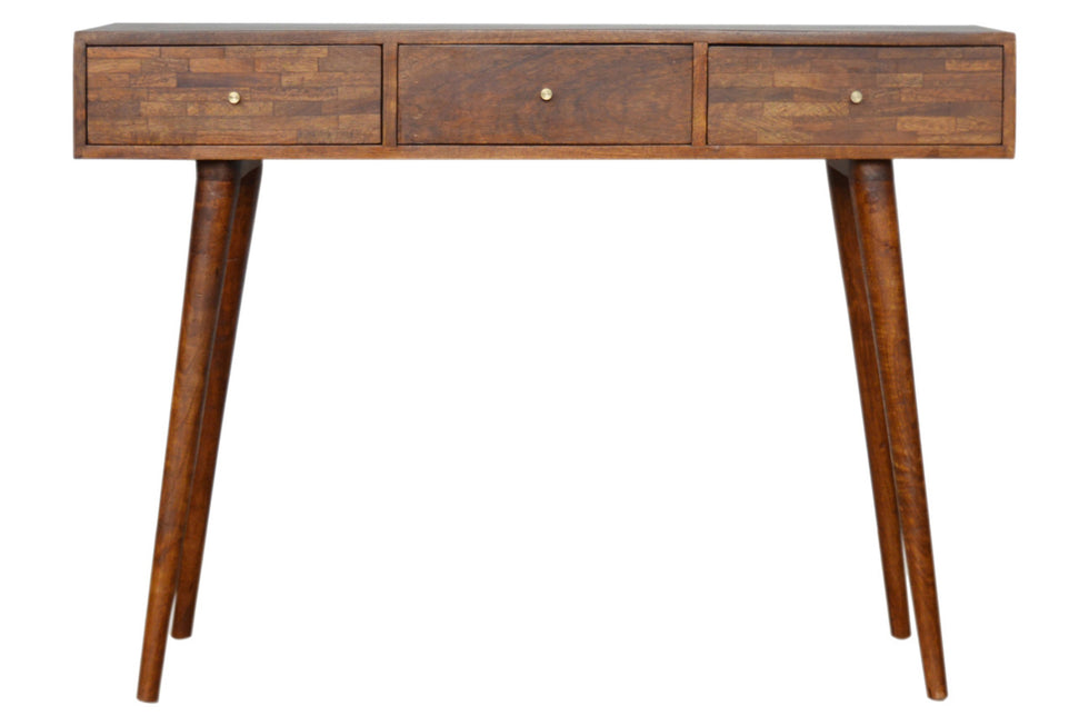 Artisan - 3 Drawer Mixed Console Table in Chestnut