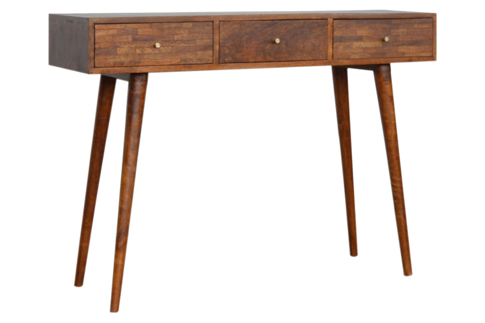Artisan - 3 Drawer Mixed Console Table in Chestnut