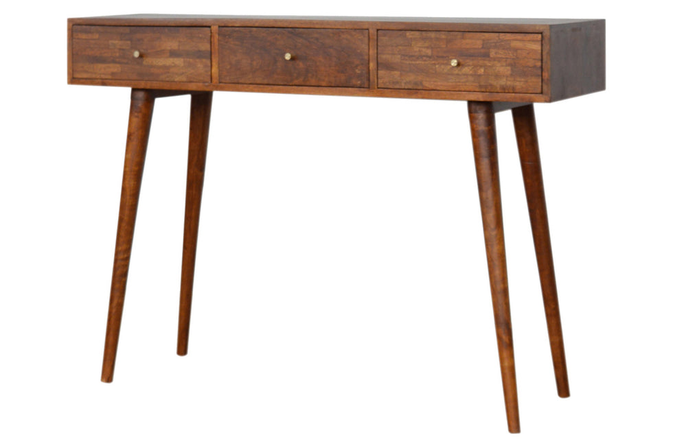 Artisan - 3 Drawer Mixed Console Table in Chestnut