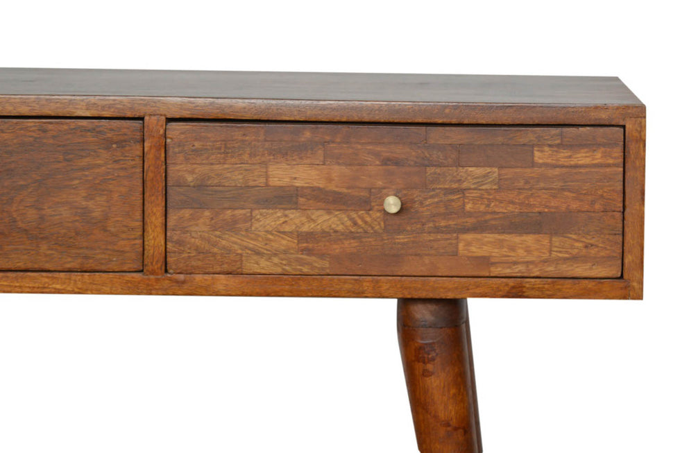 Artisan - 3 Drawer Mixed Console Table in Chestnut