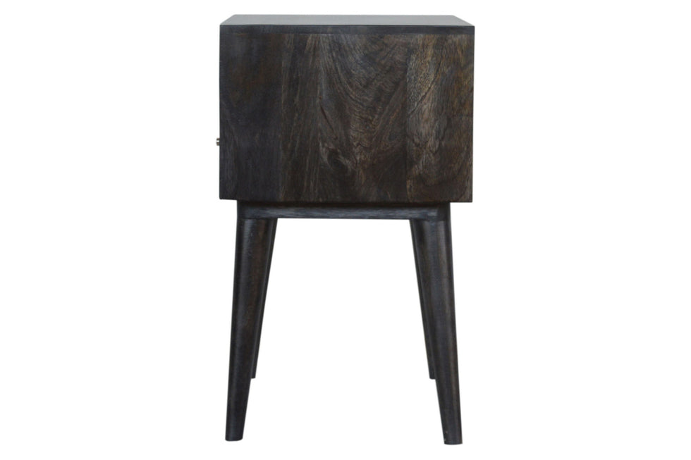 Artisan - Carved Drawer Bedside in Ash Black