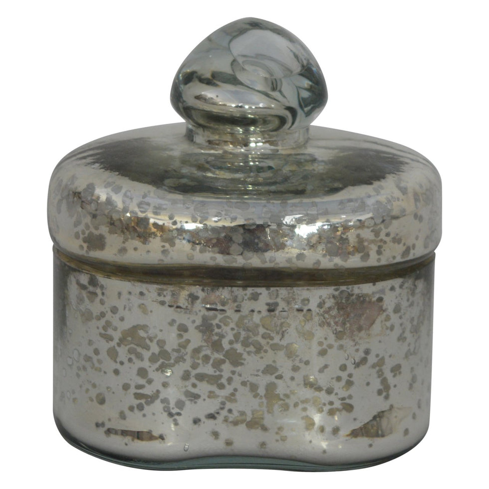 Artisan - Vintage Styled Small Jar in Silver, Glass