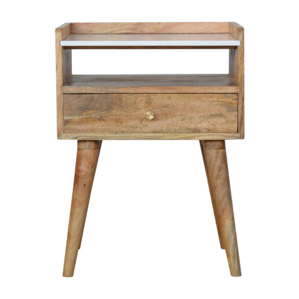 Artisan - Open Slot Nightstand with Top in White