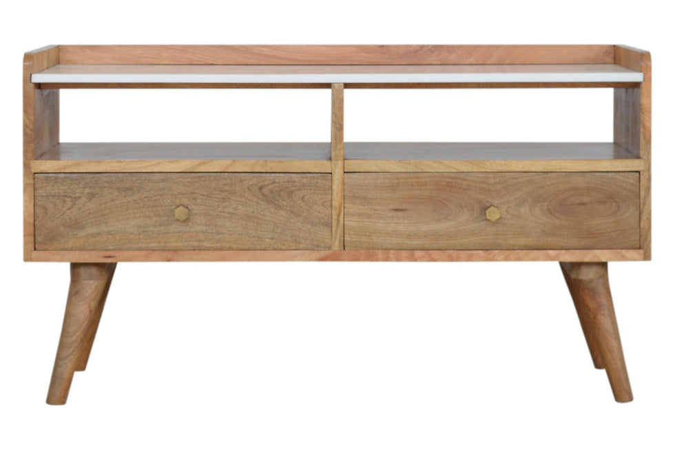 Artisan - White Marble Top Media Unit