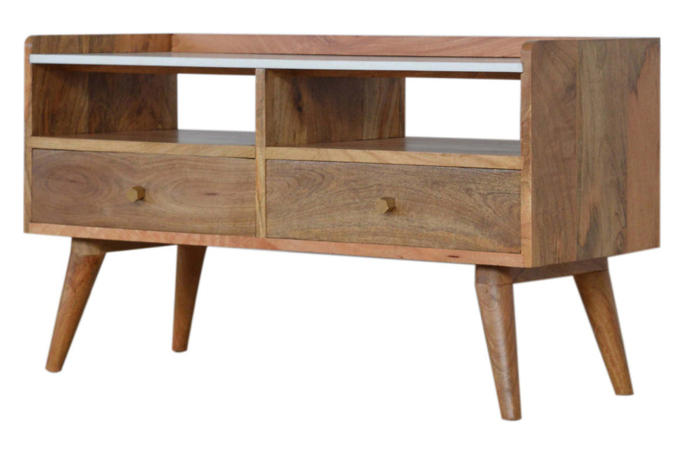 Artisan - White Marble Top Media Unit