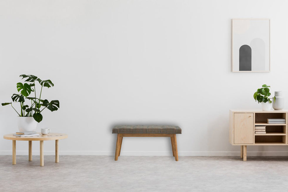 Artisan - Multi Tweed Deep Button Hallway Bench