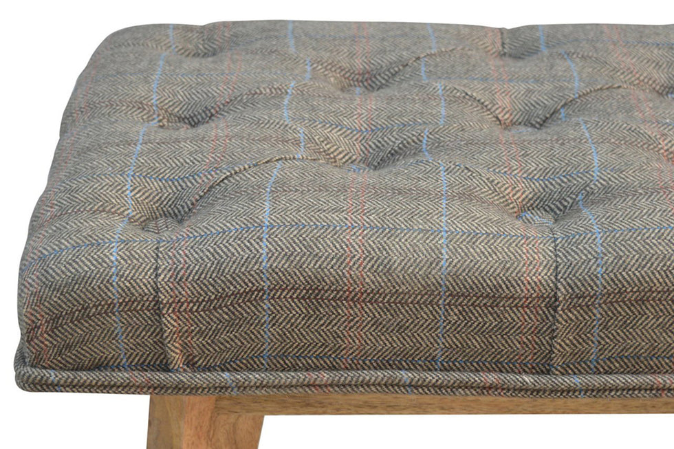 Artisan - Multi Tweed Deep Button Hallway Bench