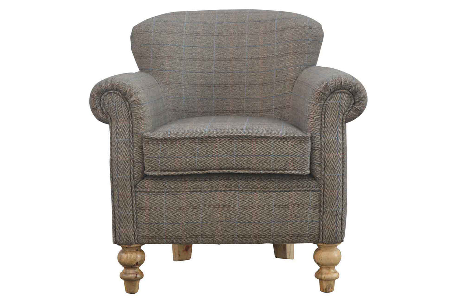 Artisan - Multi Tweed Armchair with Turned Feet