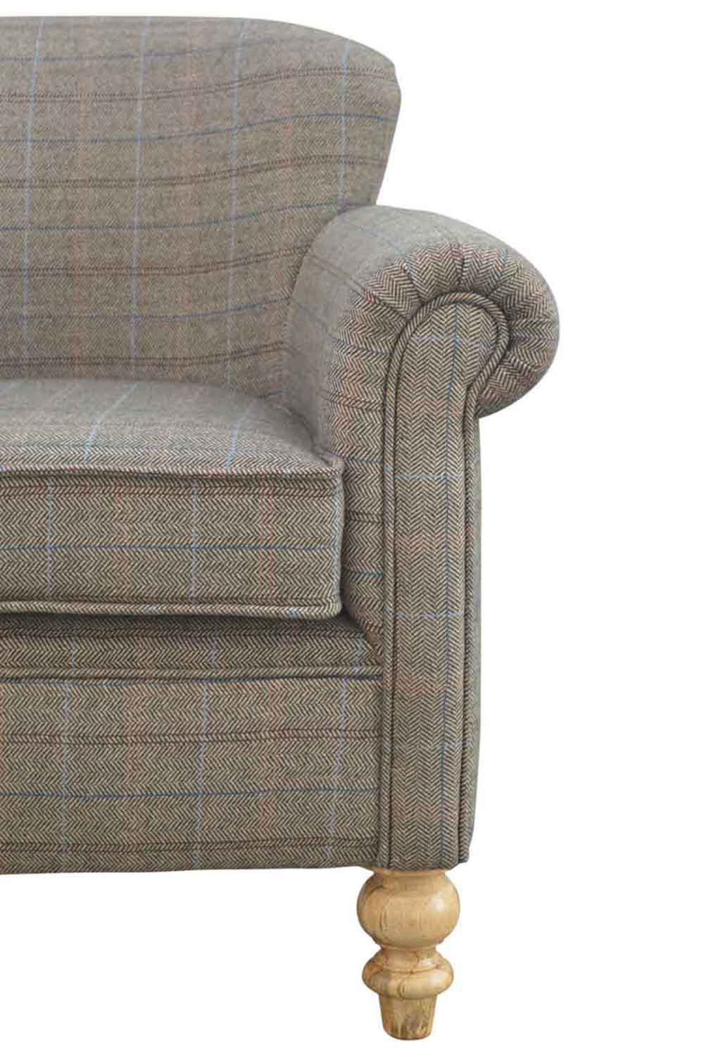 Artisan - Multi Tweed Armchair with Turned Feet
