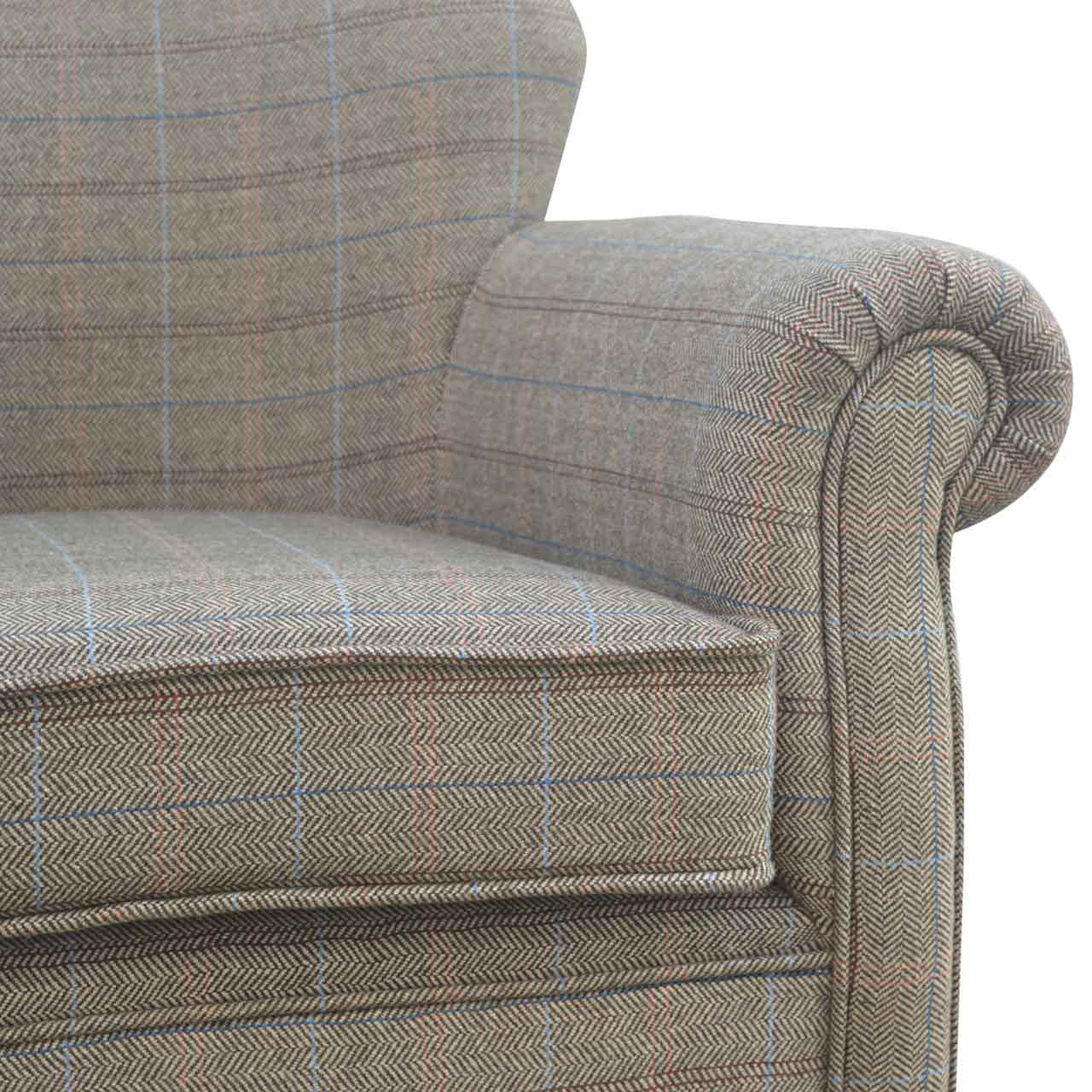 Artisan - Multi Tweed Armchair with Turned Feet