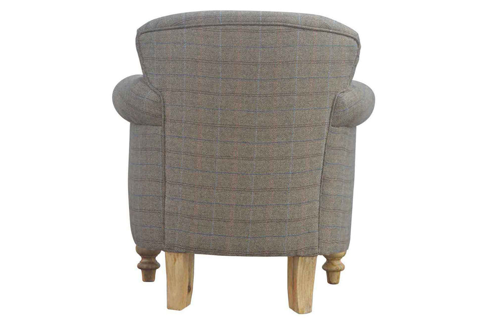 Artisan - Multi Tweed Armchair with Turned Feet