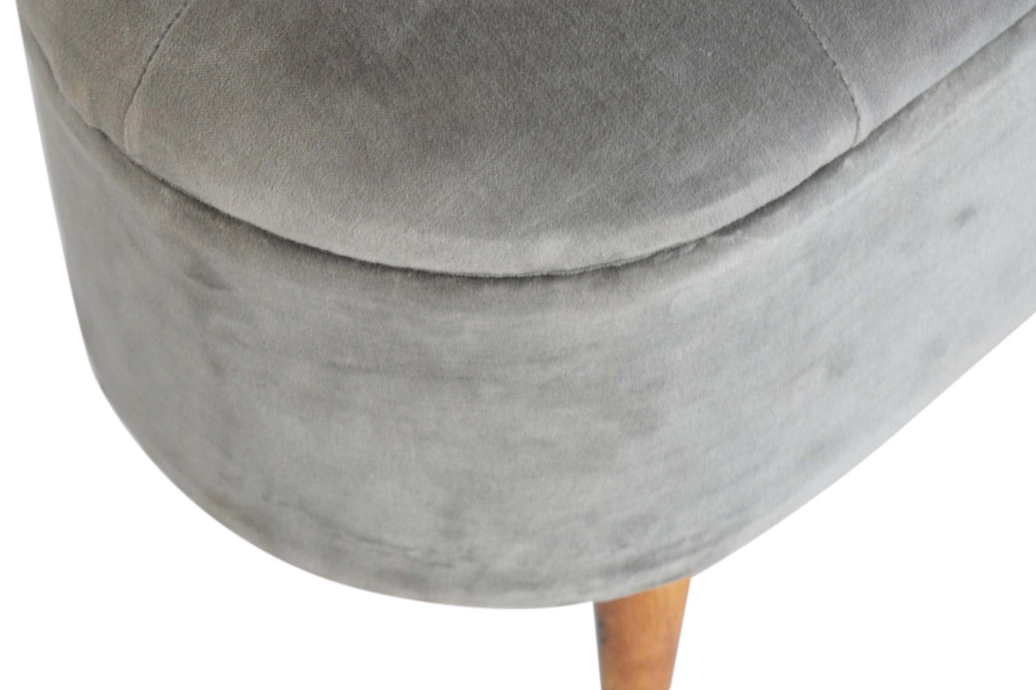 Artisan - Velvet Storage Footstool in Oblong Gray