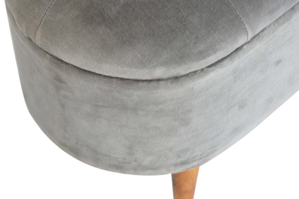 Artisan - Velvet Storage Footstool in Oblong Gray