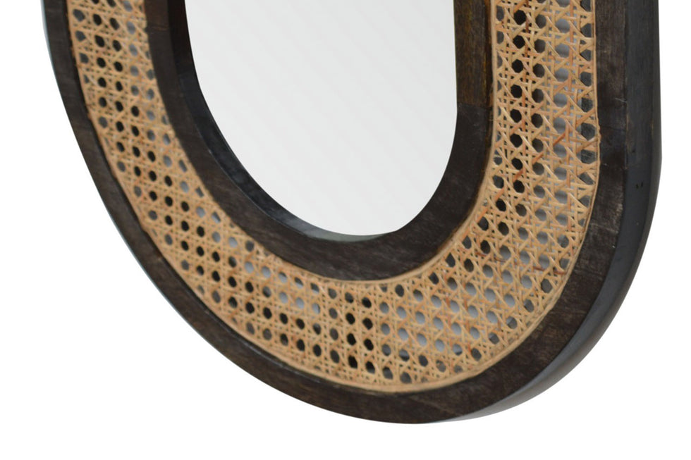 Artisan - Carbon Mirror in Black, Rattan