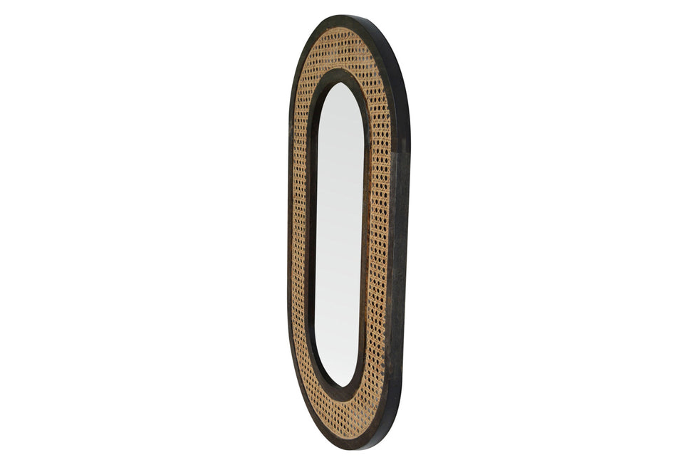 Artisan - Carbon Mirror in Black, Rattan