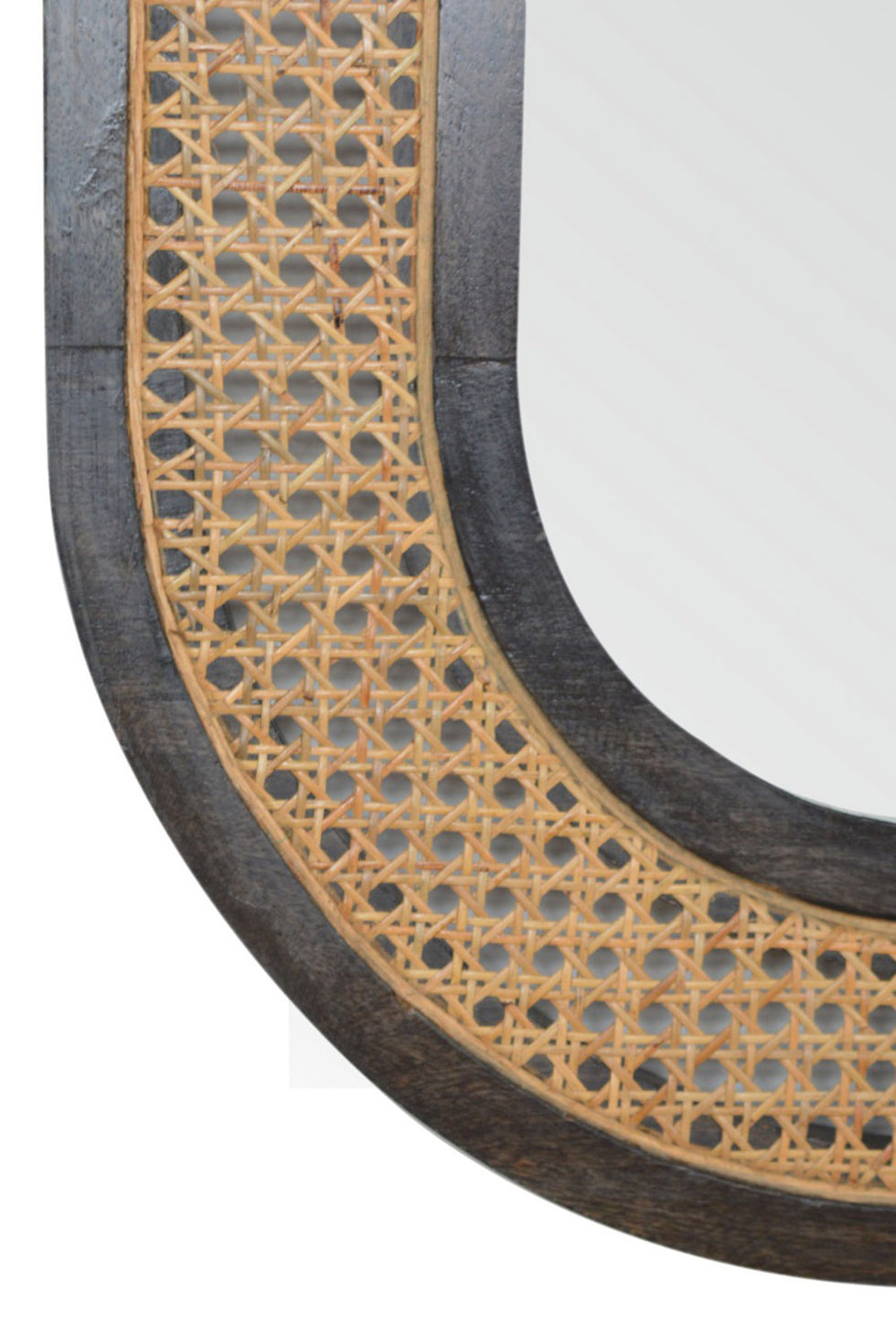 Artisan - Carbon Mirror in Black, Rattan