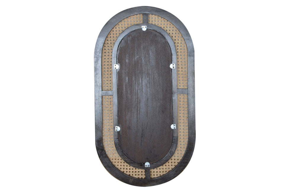 Artisan - Carbon Mirror in Black, Rattan