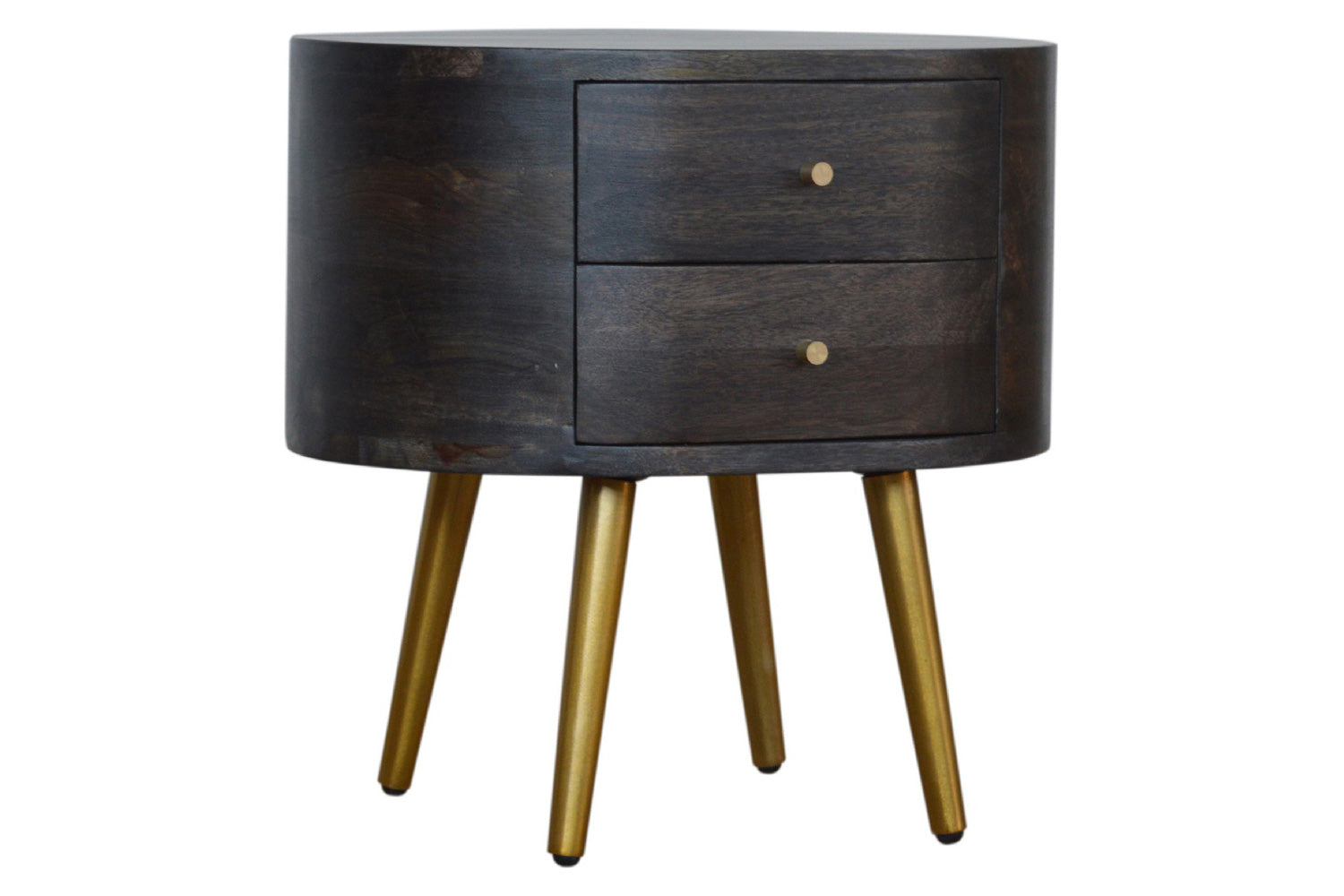 Artisan - Bedside with Brass Legs in Ash Black
