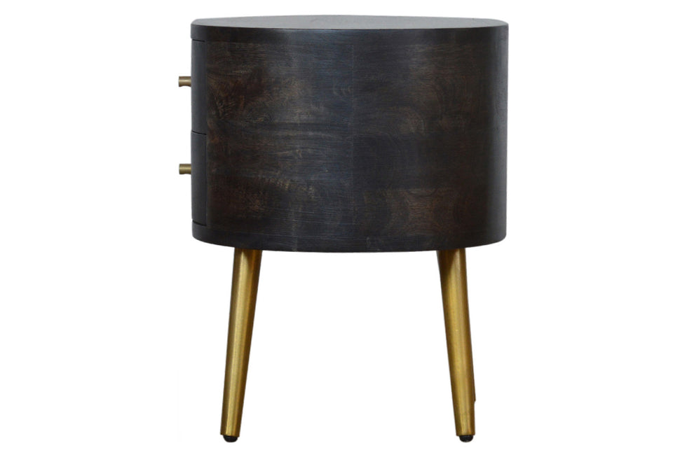 Artisan - Bedside with Brass Legs in Ash Black