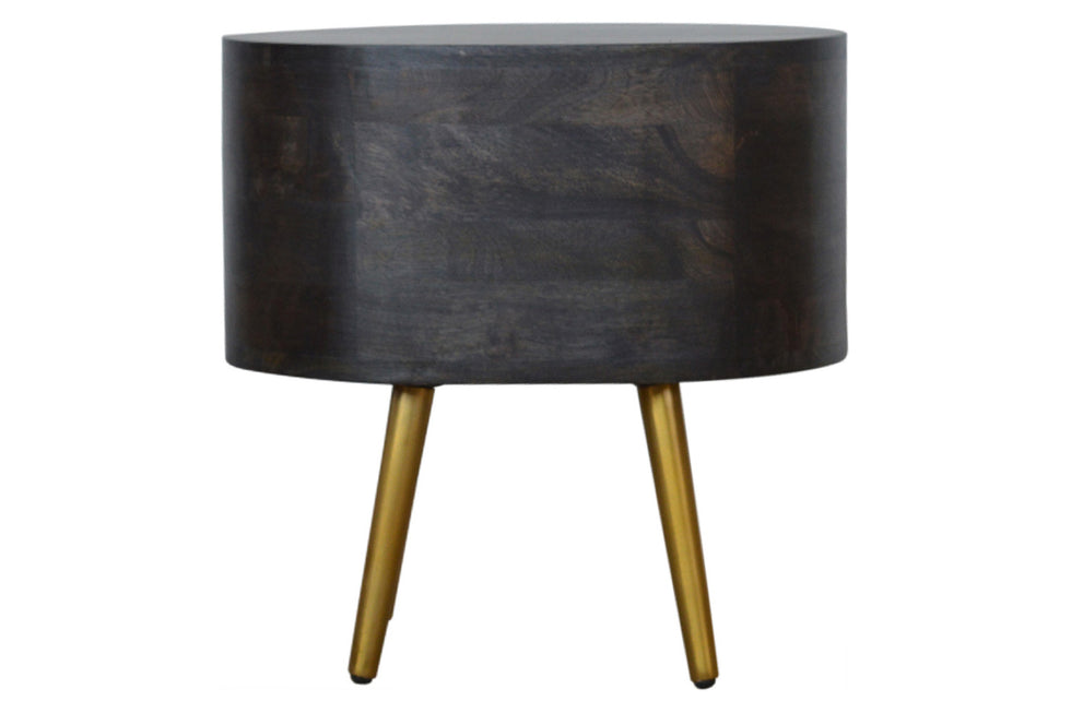 Artisan - Bedside with Brass Legs in Ash Black
