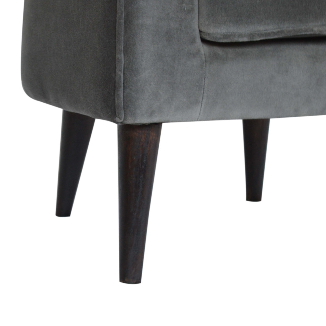 Artisan - Nordic Style Armchair in Gray, Velvet
