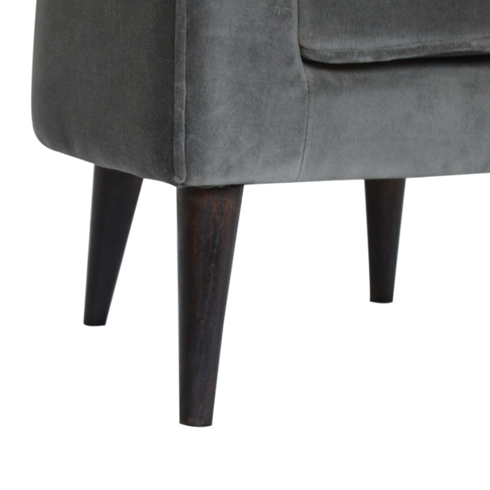 Artisan - Nordic Style Armchair in Gray, Velvet