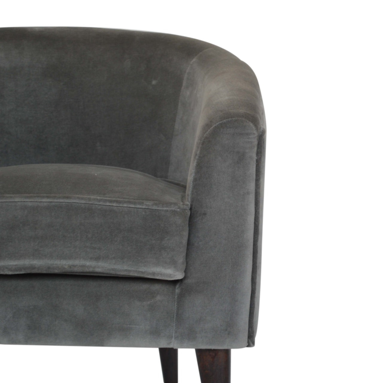 Artisan - Nordic Style Armchair in Gray, Velvet