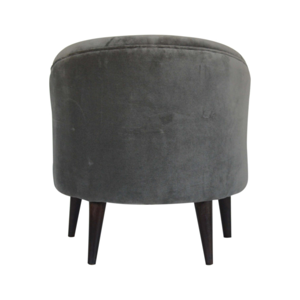 Artisan - Nordic Style Armchair in Gray, Velvet