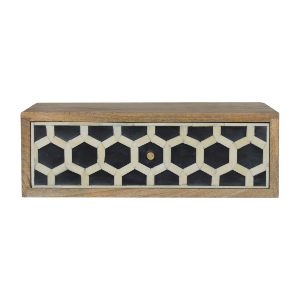 Artisan - Wall Mounted Bone Inlay Nightstand