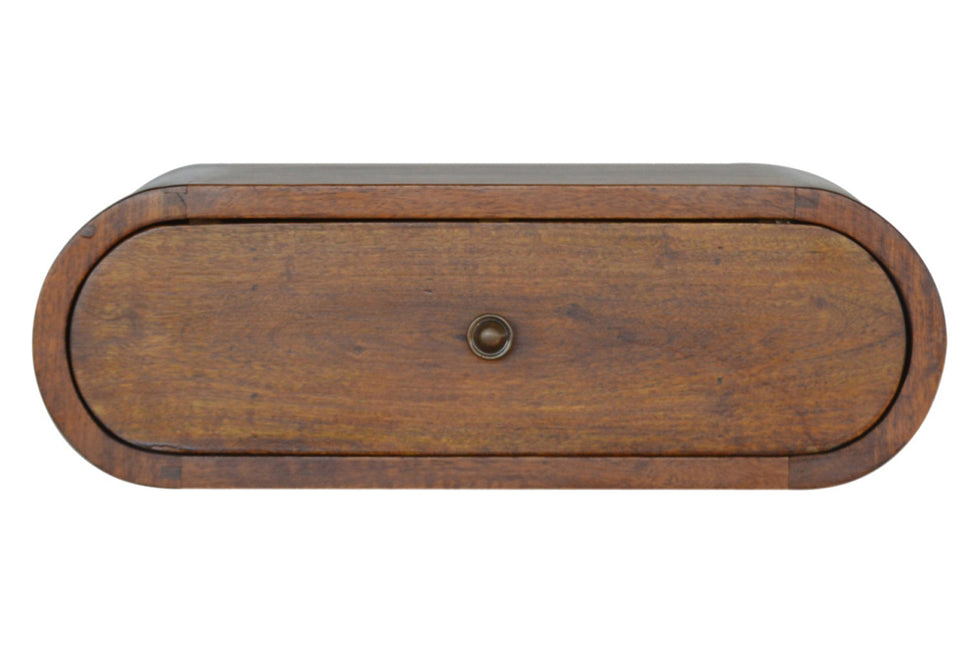 Artisan - Wall Mounted Round Bedside in Chestnut