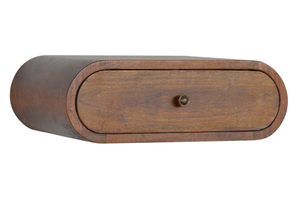 Artisan - Wall Mounted Round Bedside in Chestnut