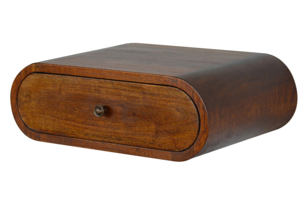 Artisan - Wall Mounted Round Bedside in Chestnut