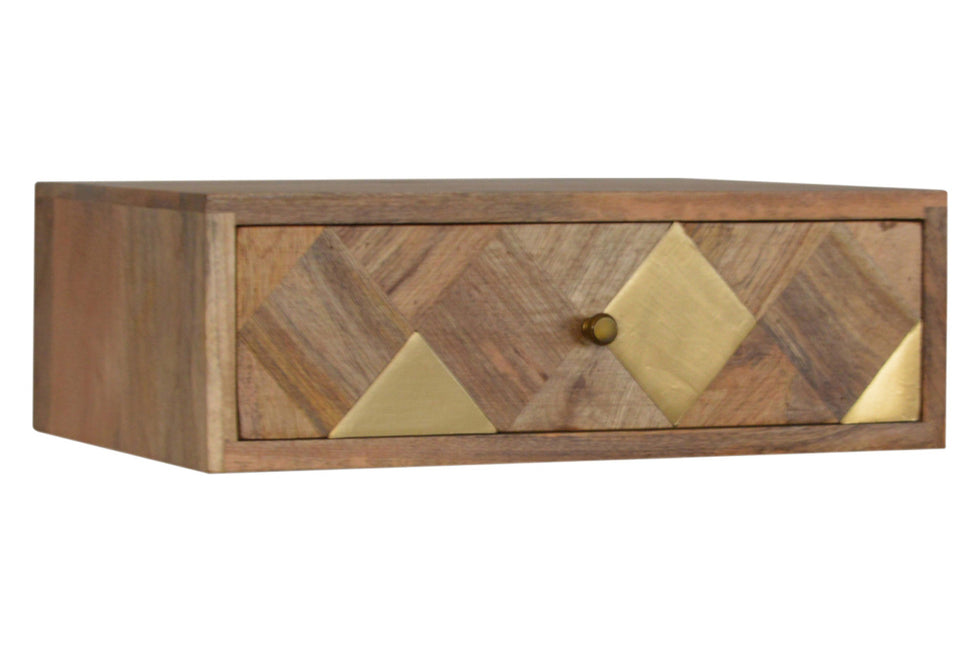 Artisan - Wall Mounted Brass Inlay Bedside