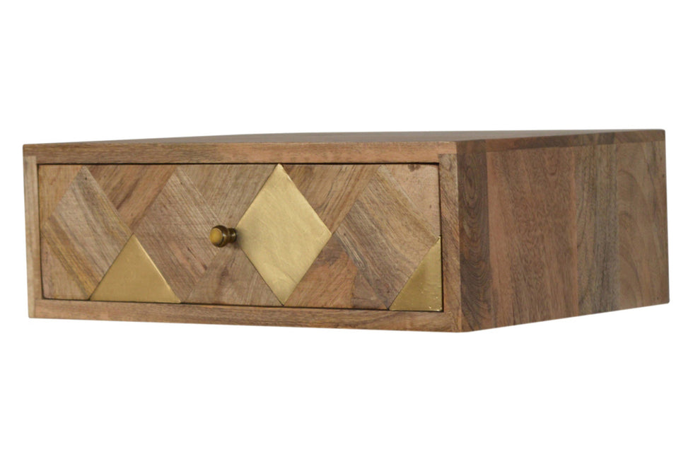 Artisan - Wall Mounted Brass Inlay Bedside