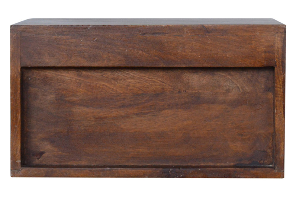 Artisan - Wall Mounted Brass Handle Bedside in Chestnut
