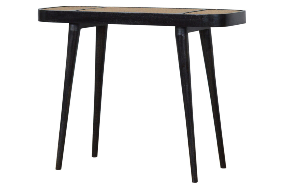 Artisan - Rattan Console Table in Ash Black