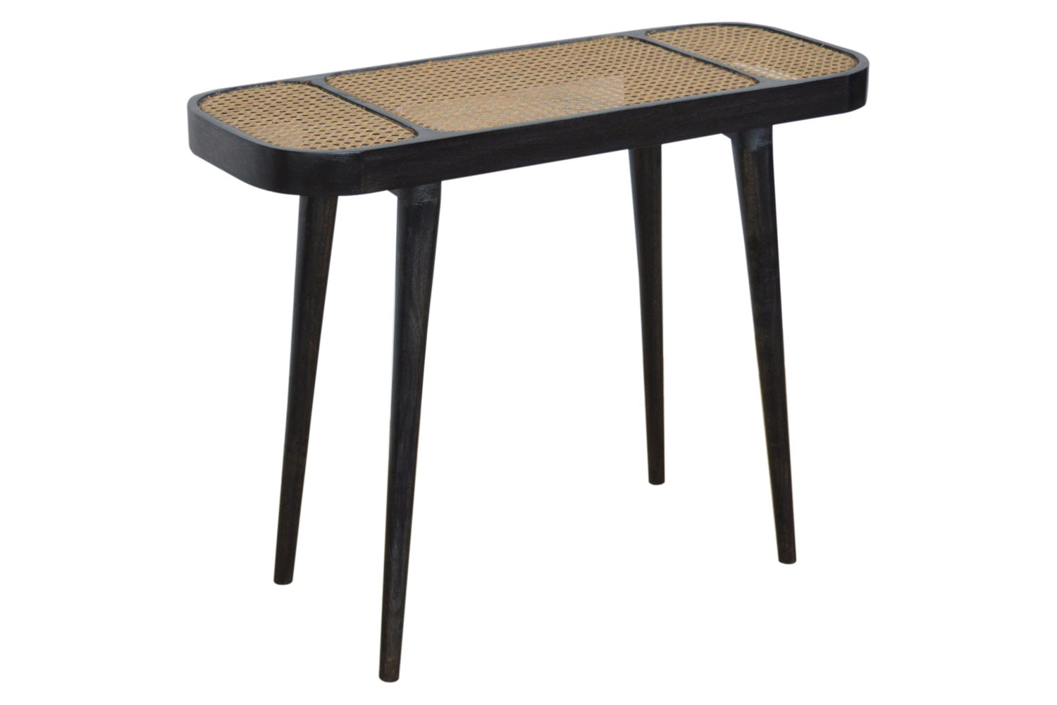 Artisan - Rattan Console Table in Ash Black
