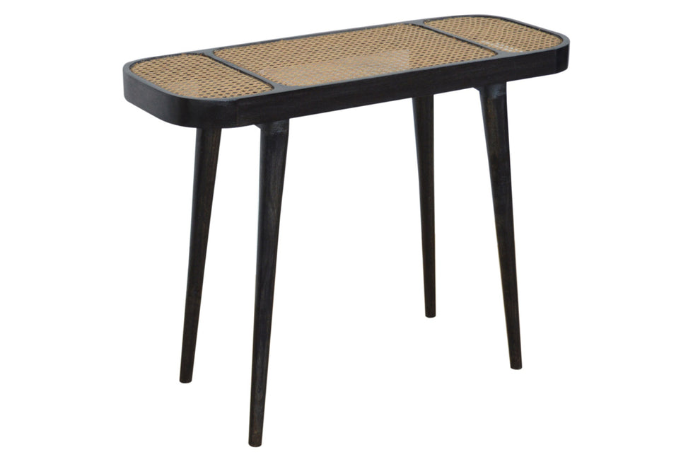 Artisan - Rattan Console Table in Ash Black