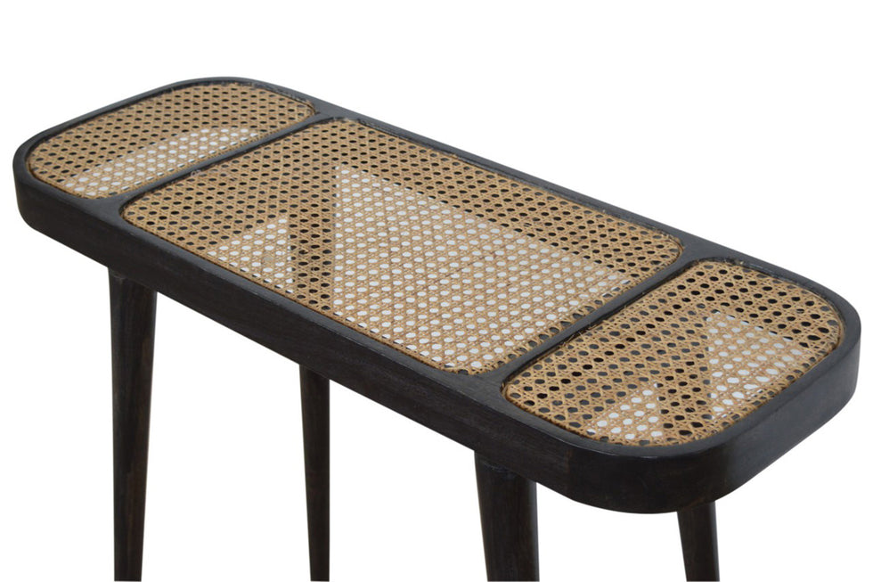 Artisan - Rattan Console Table in Ash Black